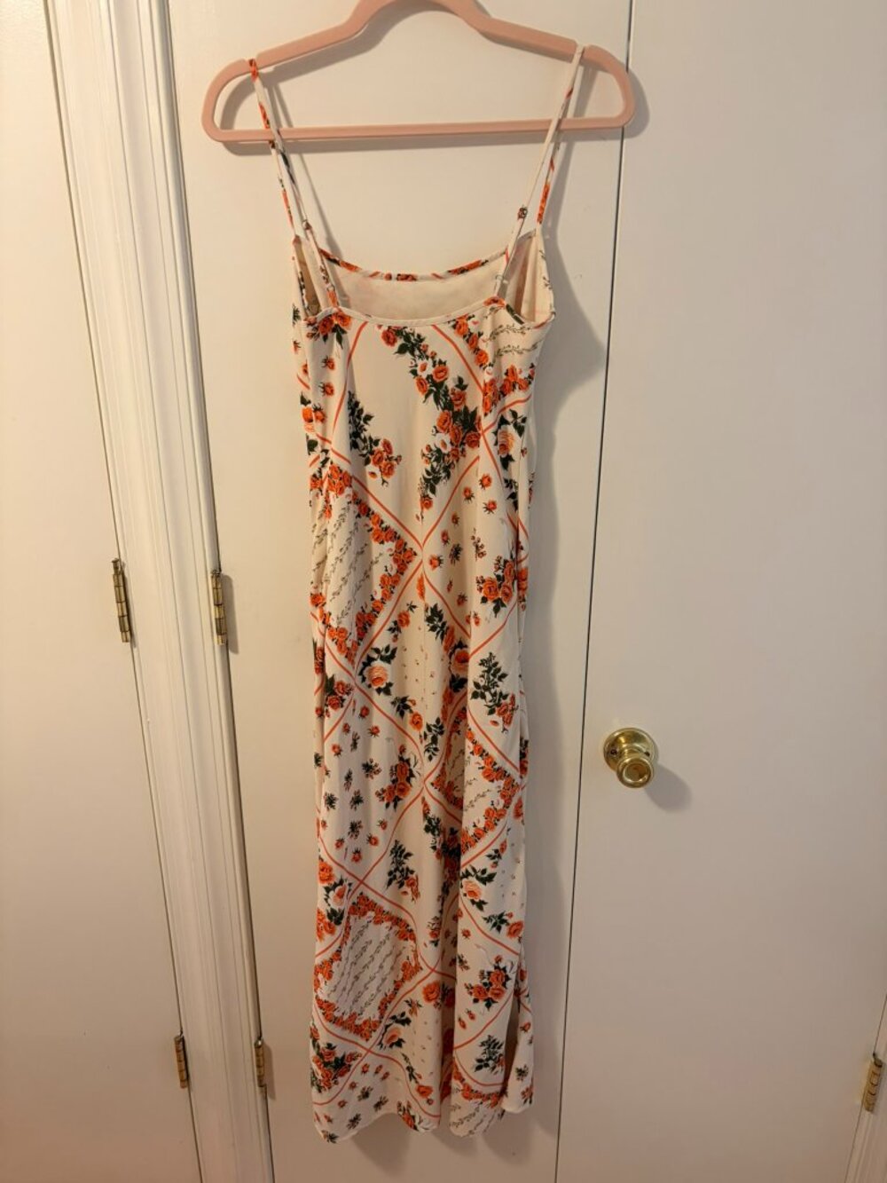 ✨ Abercrombie & Fitch Orange Rose Scarf Print Slip Dress ✨ - Picture 2 of 4
